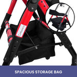 Red Foldable Steel Rollator Walker Mobility Aid 136kg Max Load