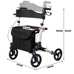 Folding Rollator Walker Lightweight Adjustable Mobility Aid