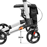 Folding Rollator Walker Lightweight Adjustable Mobility Aid