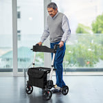 Folding Rollator Walker Lightweight Adjustable Mobility Aid