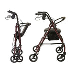 Foldable 4-Wheel Steel Frame Rollator Walker Mobility Aid