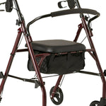 Foldable 4-Wheel Steel Frame Rollator Walker Mobility Aid