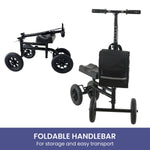 Foldable Steel Mobility Knee Scooter Walker for Enhanced Comfort