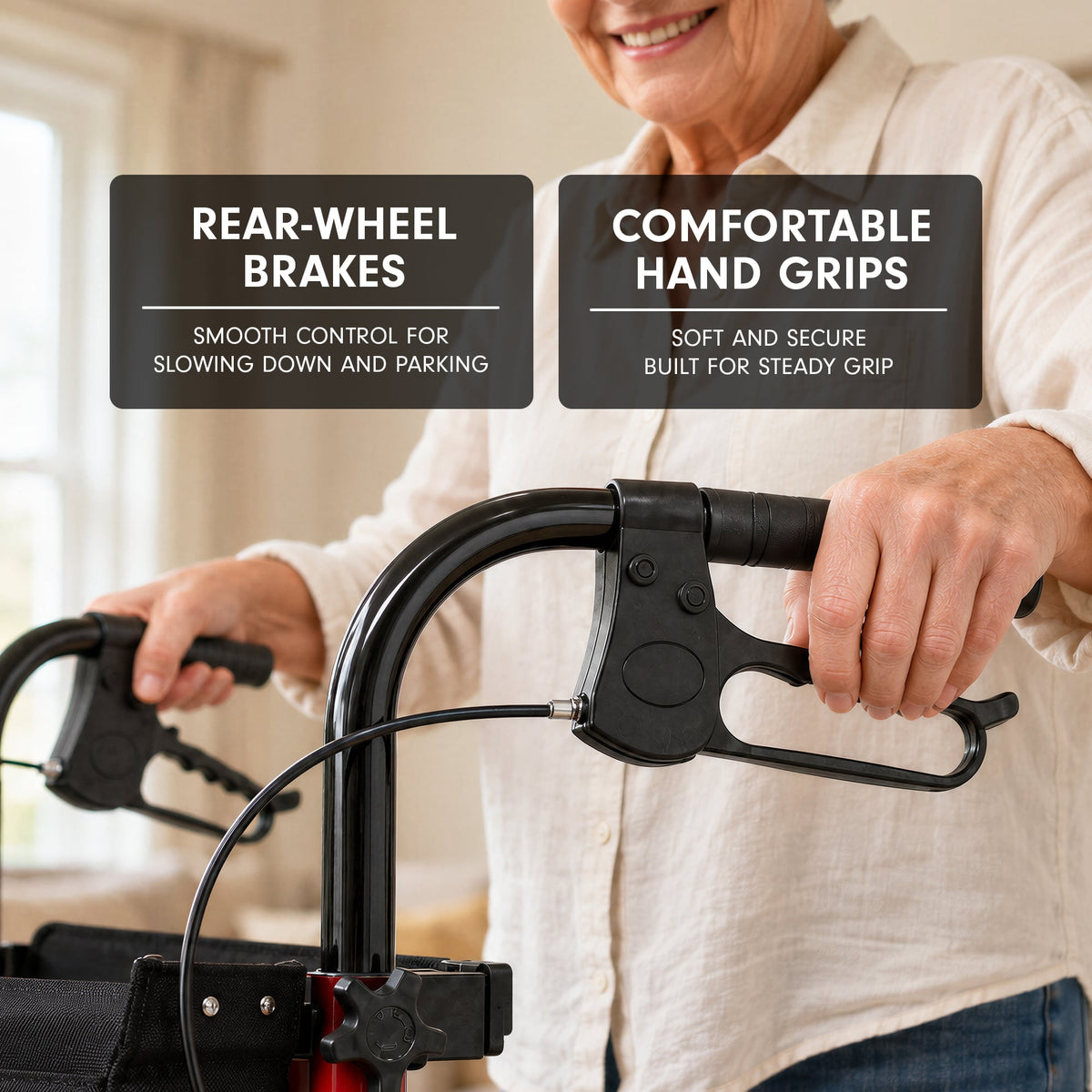 Folding Rollator Walker Lightweight 59x65x78cm