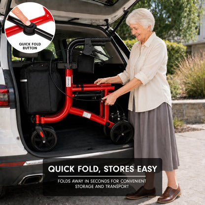 Folding Rollator Walker Lightweight 59x65x78cm