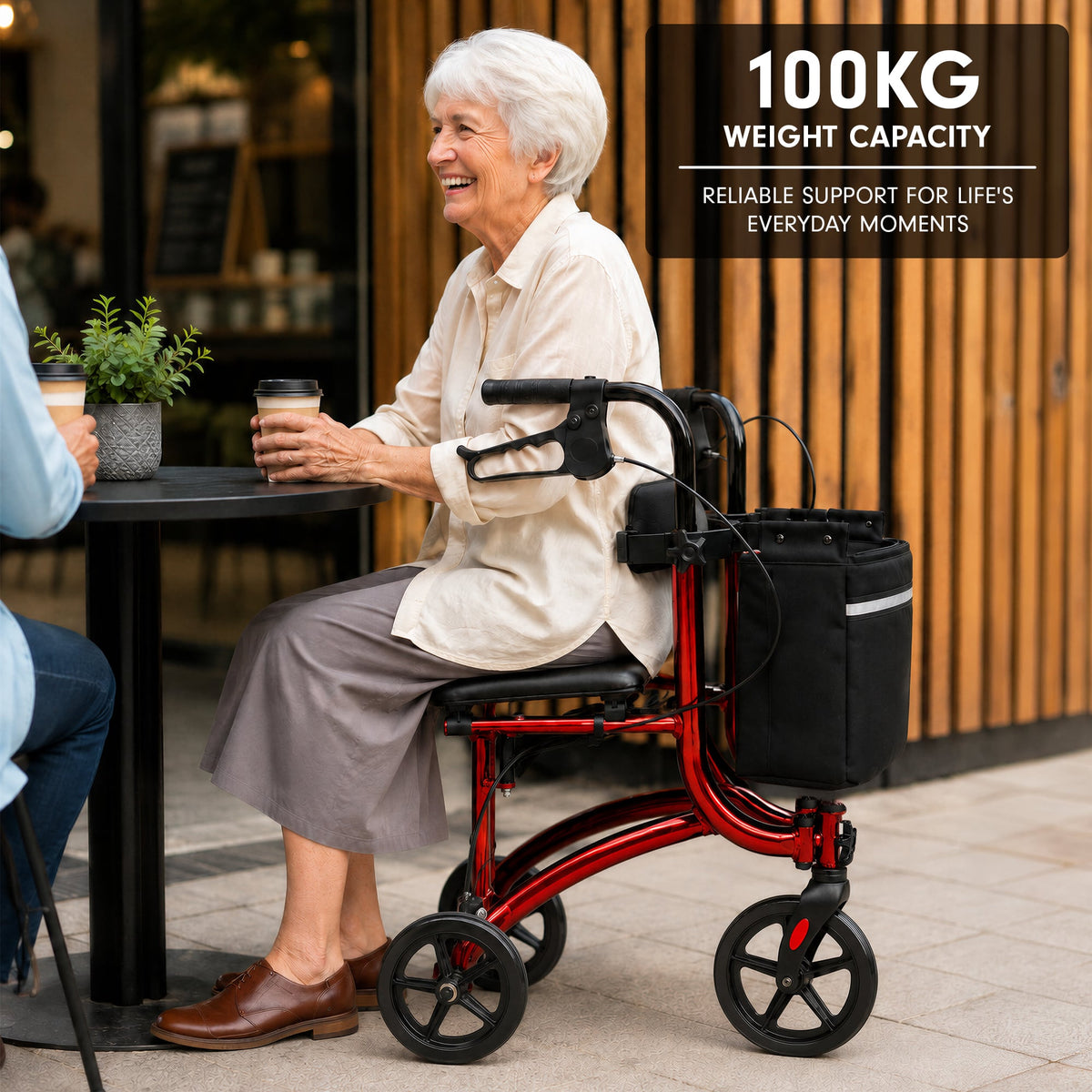 Folding Rollator Walker Lightweight 59x65x78cm