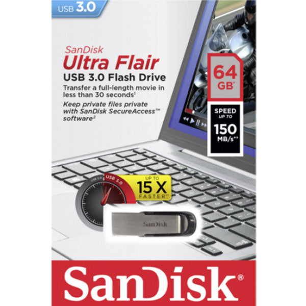 64Gb Cz73 Ultra Flair Usb 3.0 Flash Drive Upto 150Mb/S