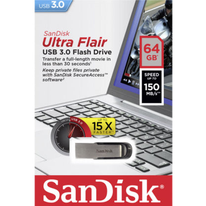 64Gb Cz73 Ultra Flair Usb 3.0 Flash Drive Upto 150Mb/S