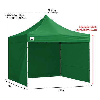 Green PopUp Gazebo Tent 3x3m 3x3cm