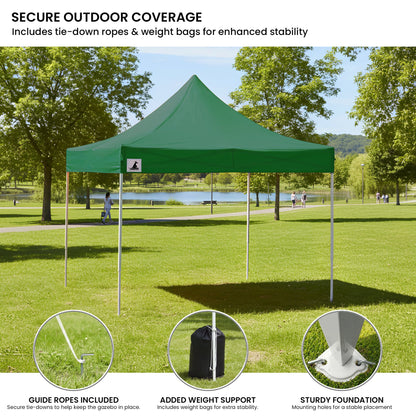 Green PopUp Gazebo Tent 3x3m 3x3cm