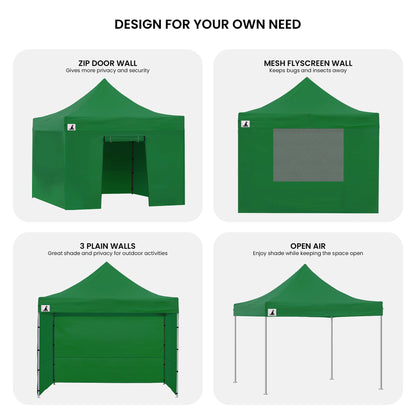 Green PopUp Gazebo Tent 3x3m 3x3cm