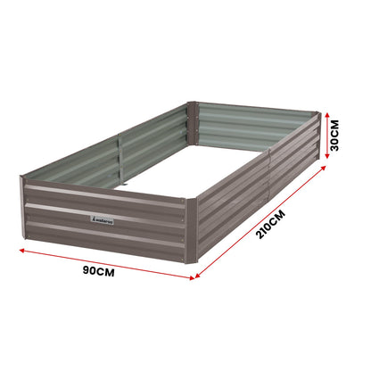 Garden Bed Galvanized Steel Grey 210x90x30cm