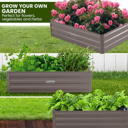 Garden Bed Galvanized Steel Grey 210x90x30cm