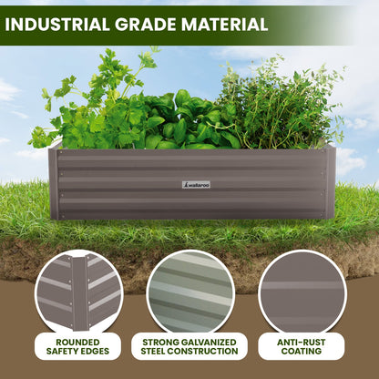 Garden Bed Galvanized Steel Grey 210x90x30cm