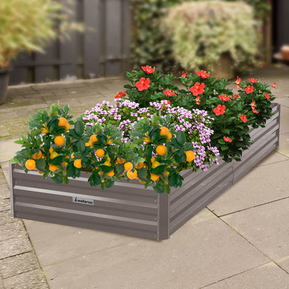 Garden Bed Galvanized Steel Grey 210x90x30cm