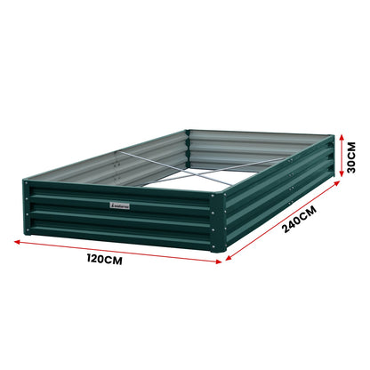 Garden Bed Green Steel 240x120x30cm