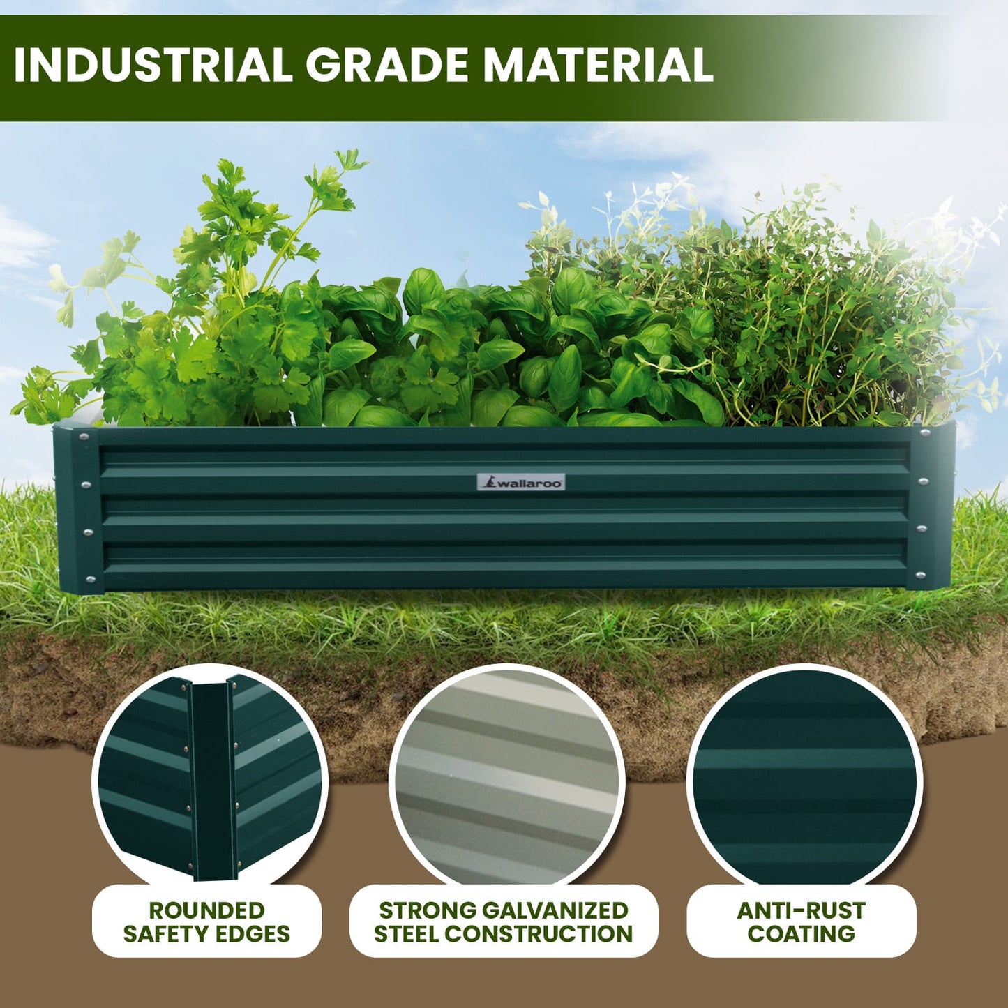 Garden Bed Green Steel 240x120x30cm