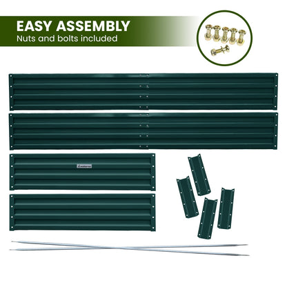 Garden Bed Green Steel 240x120x30cm