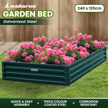 Garden Bed Green Steel 240x120x30cm