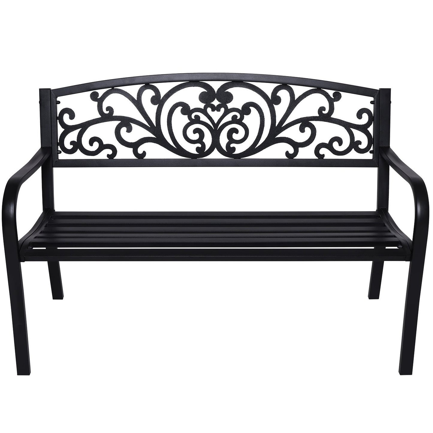 Steel Outdoor Garden Bench - Floral