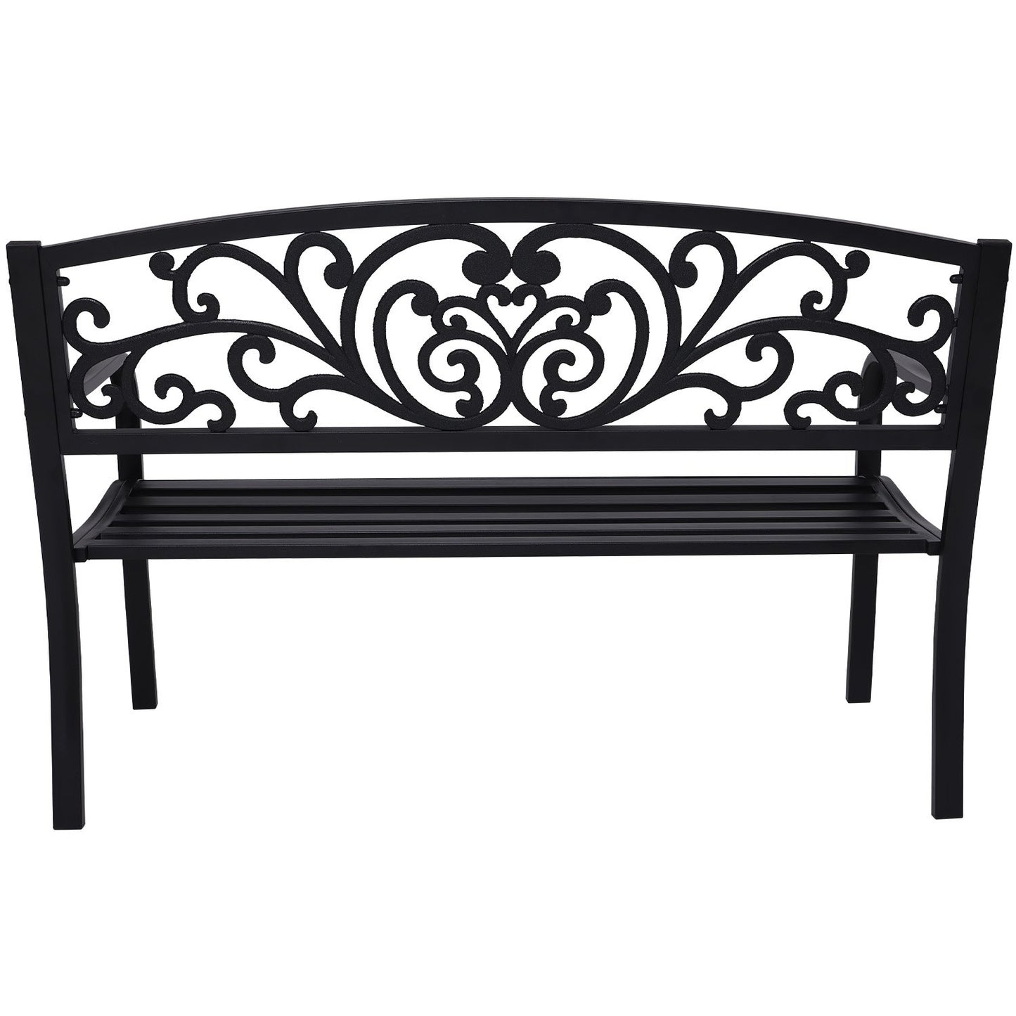 Steel Outdoor Garden Bench - Floral