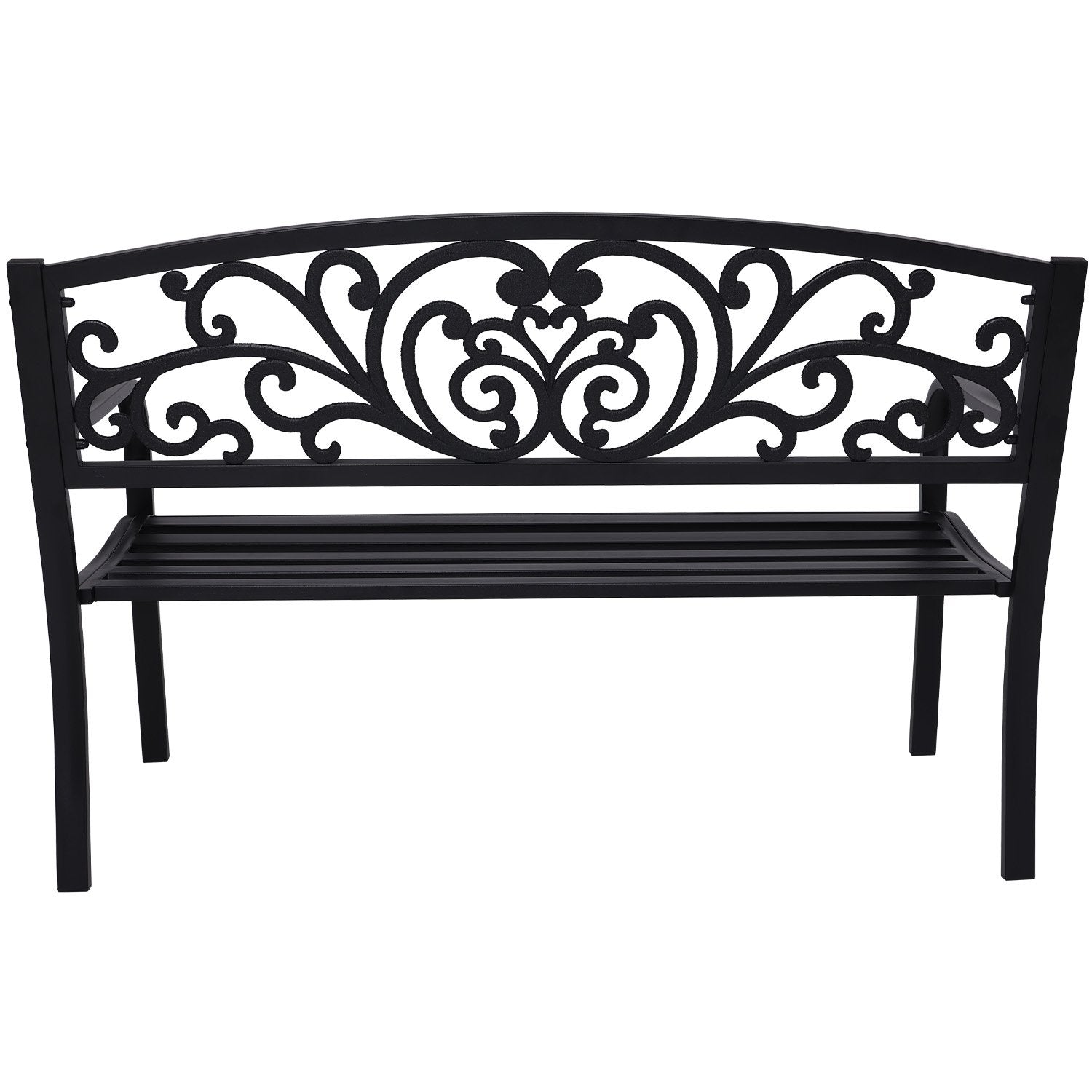 Steel Outdoor Garden Bench - Floral