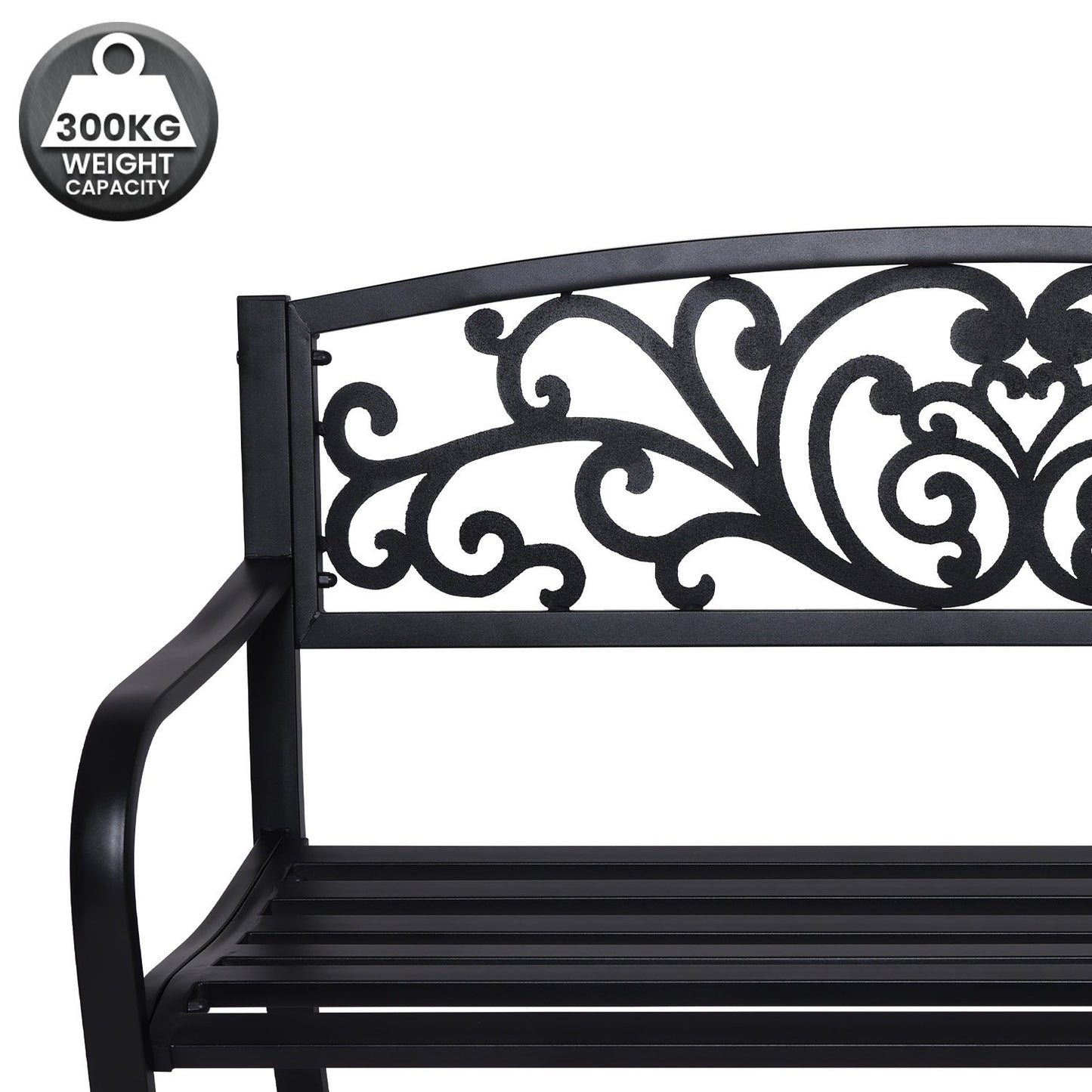 Steel Outdoor Garden Bench - Floral