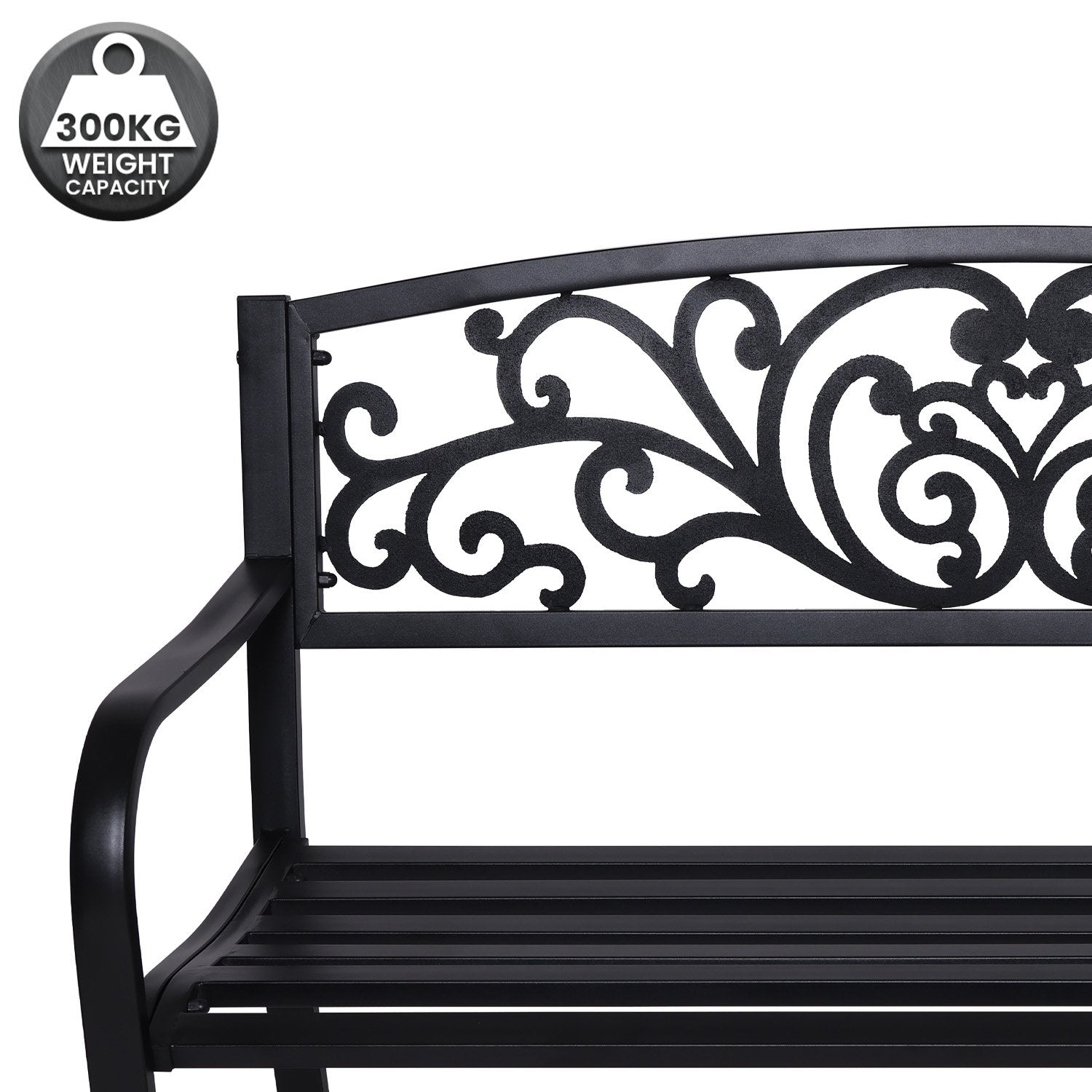 Steel Outdoor Garden Bench - Floral