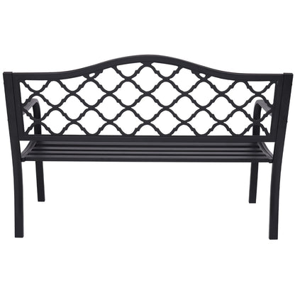 Steel Outdoor Garden Bench - Elegant