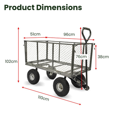 Garden Trolley Cart 300kg Capacity 110x102x51cm