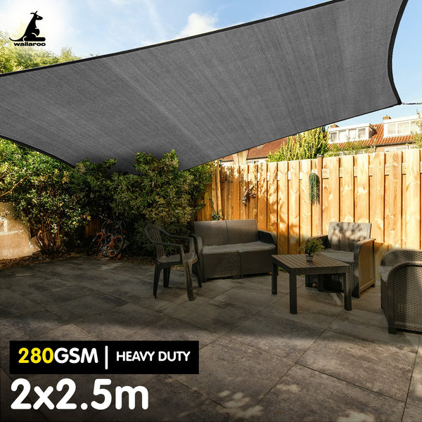  280GSM Outdoor Sun Shade Sail Canopy Grey