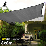 Outdoor 280GSM Sun Shade Sail Canopy Grey 6x6m UV Protection Cover