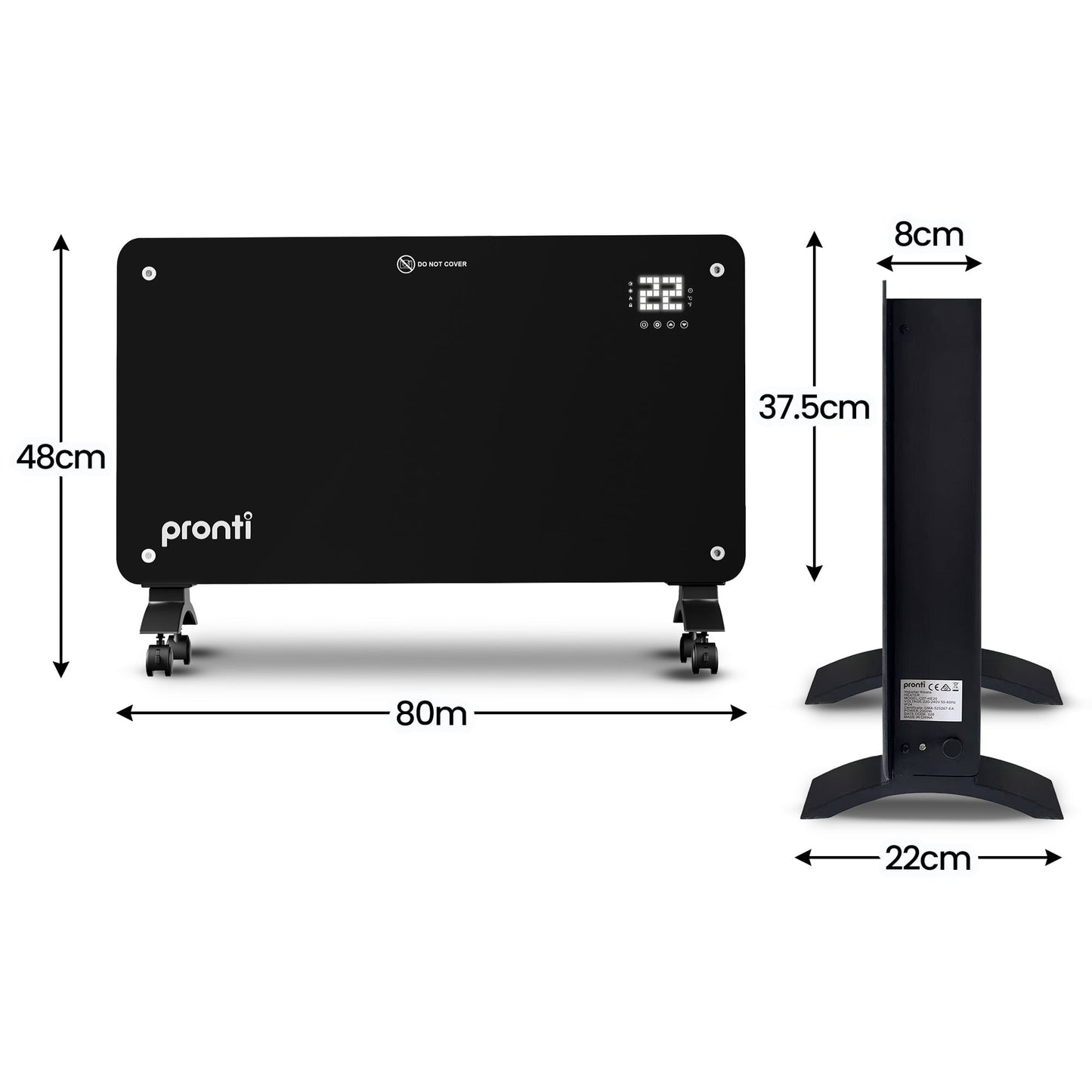 Glass Panel Convection Heater Remote LED | HomeAndLiving