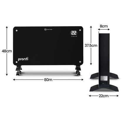 Glass Panel Convection Heater Remote LED | HomeAndLiving