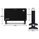 Glass Panel Convection Heater Remote LED | HomeAndLiving