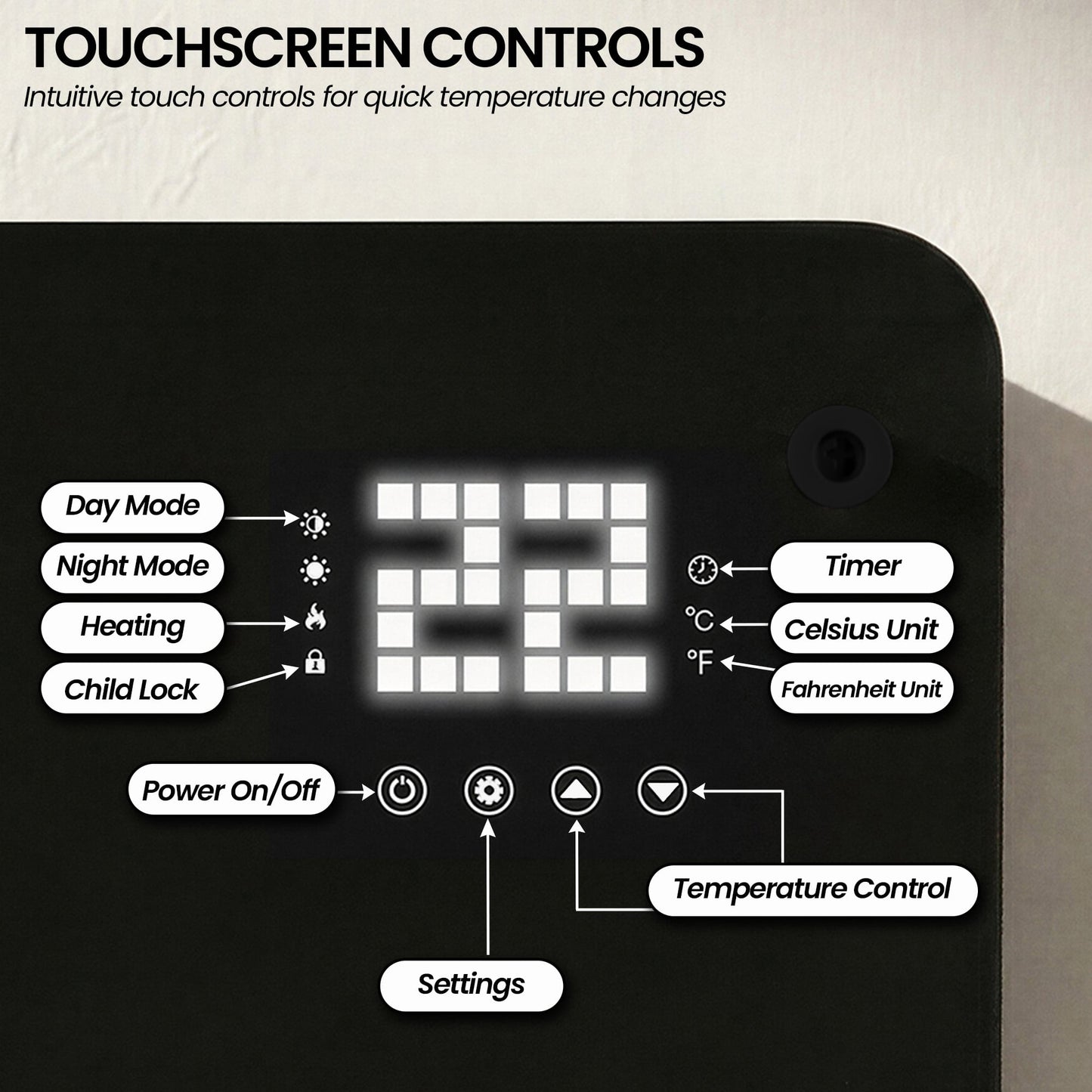 Glass Panel Convection Heater Remote LED | HomeAndLiving