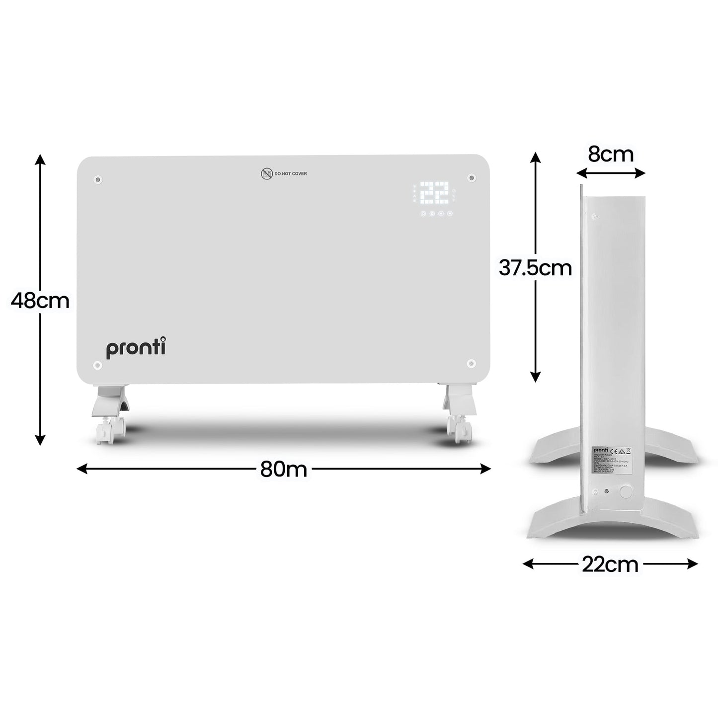 Glass Panel Convection Heater Remote LED | HomeAndLiving
