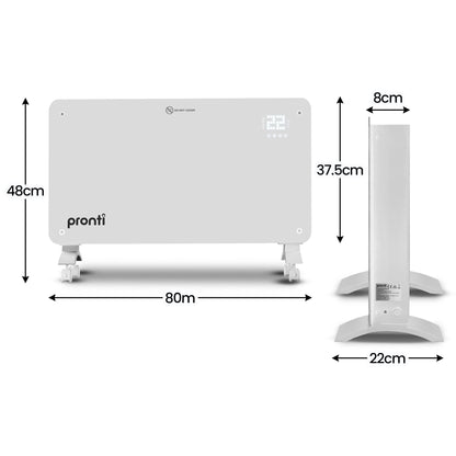 Glass Panel Convection Heater Remote LED | HomeAndLiving