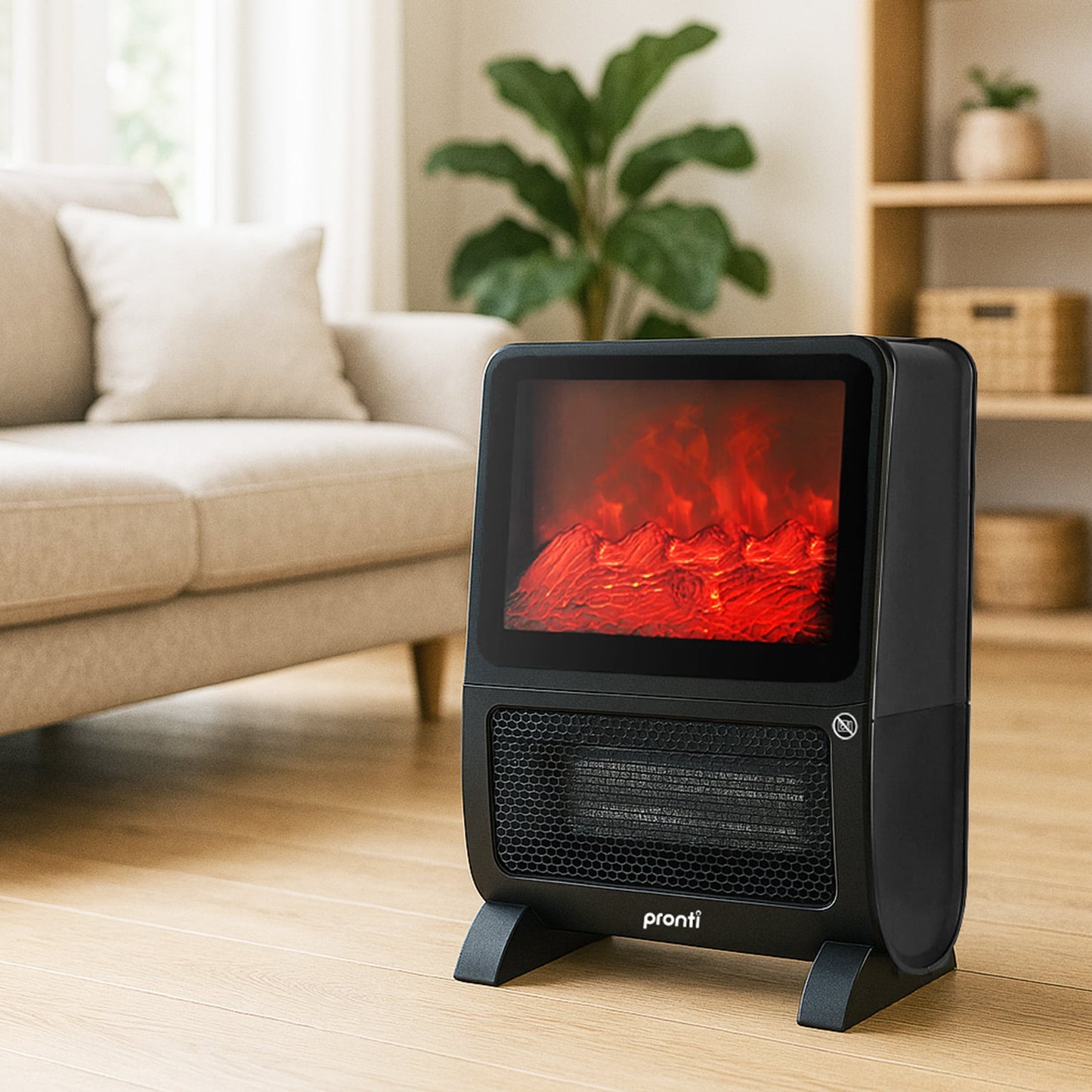 Pronti 2000W 3D Fire PTC Electric Portable Room Heater Space Warmer