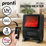 Pronti 2000W 3D Fire PTC Electric Portable Room Heater Space Warmer