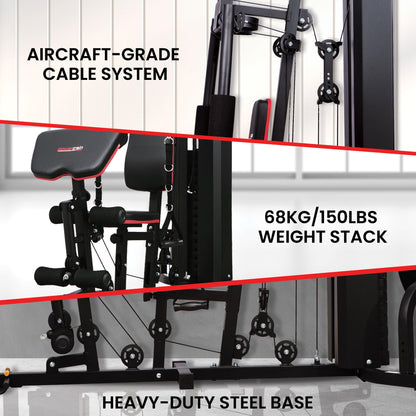 JX-89 Multi Station Home Gym 68kg Weight Cable Machine