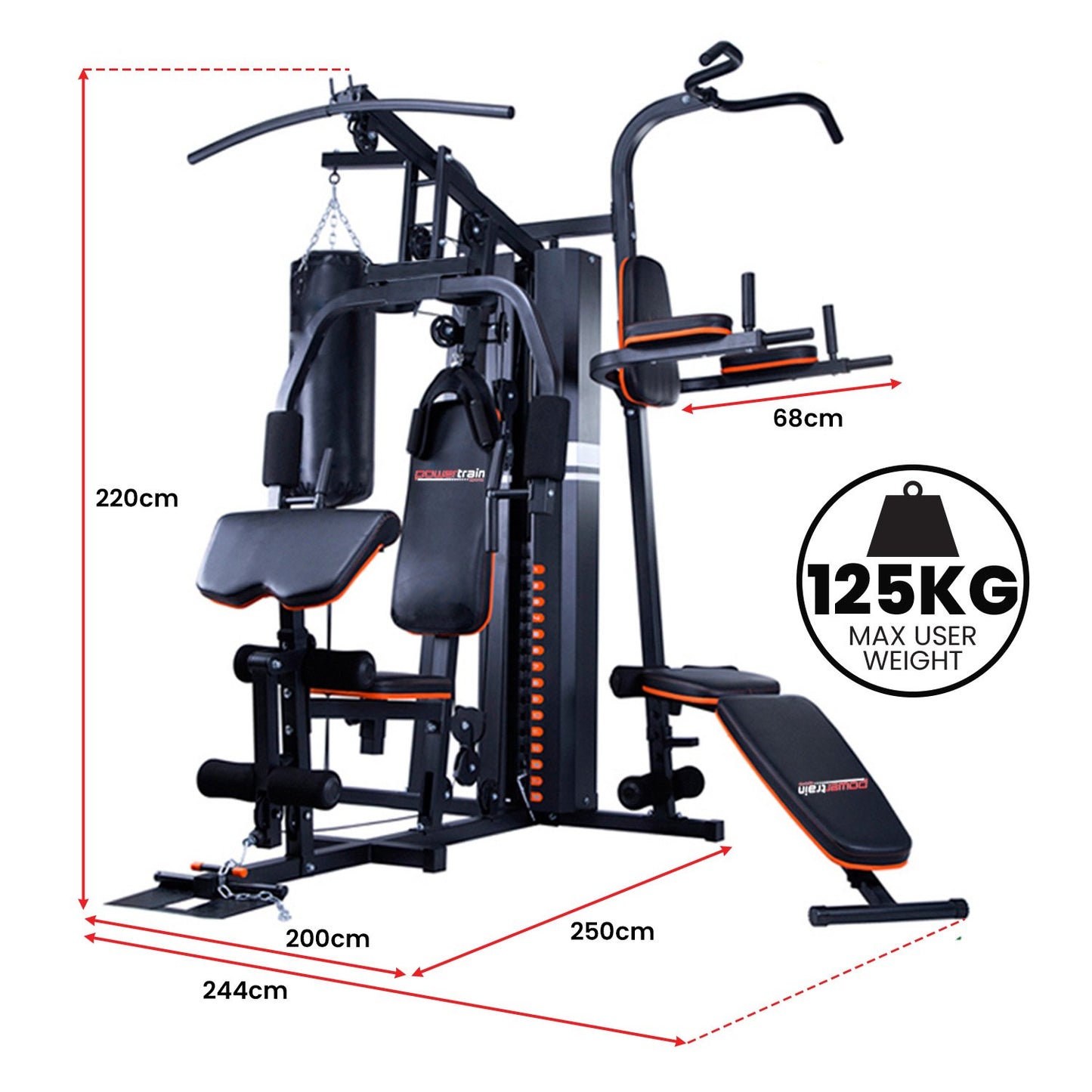 Multi Station Home Gym 150lbs Weights Punching Bag