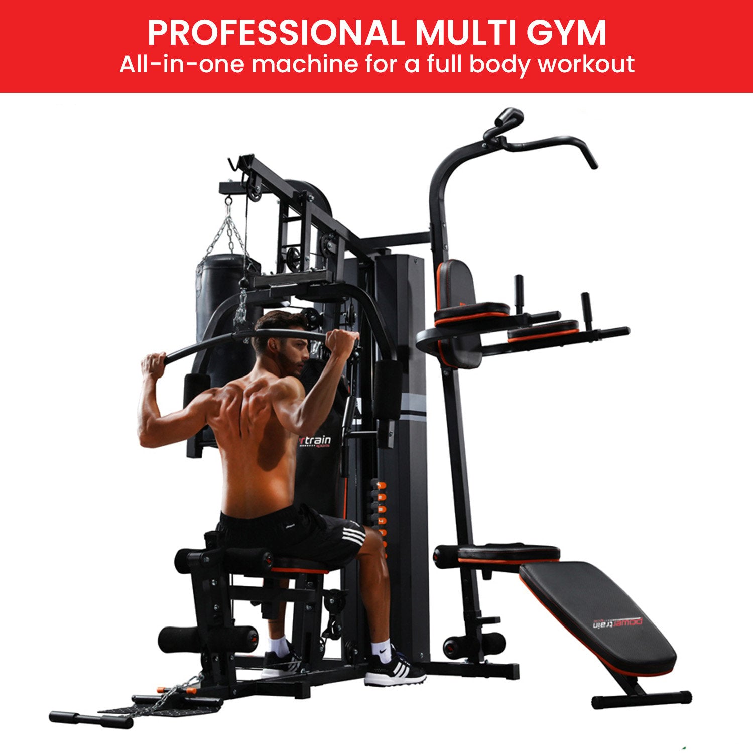 Multi Station Home Gym 150lbs Weights Punching Bag