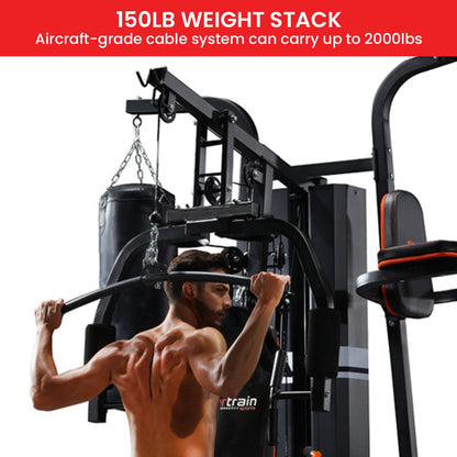 Multi Station Home Gym 150lbs Weights Punching Bag