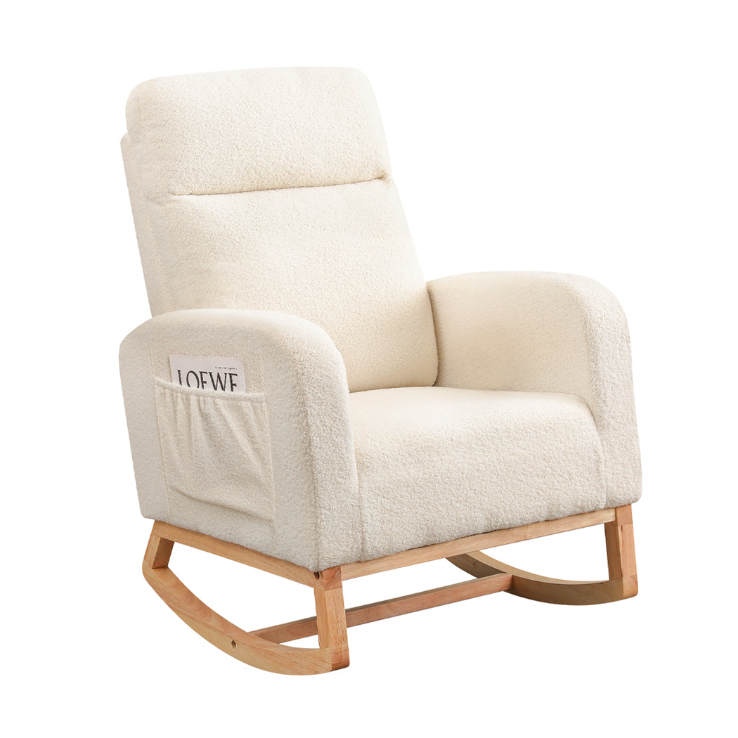Stylish Rocking Chair Ottoman Footrest With Side Pocket  Comfortable