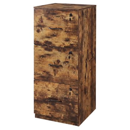 Levede File Cabinet Document Organiser  3 Lockable Drawers Vertical Cabinet