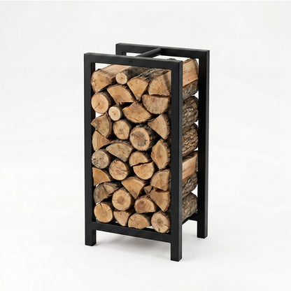 Levede Firewood Rack Metal Outdoor Storage Log Holder Fireplace 30 x 22 x 59cm
