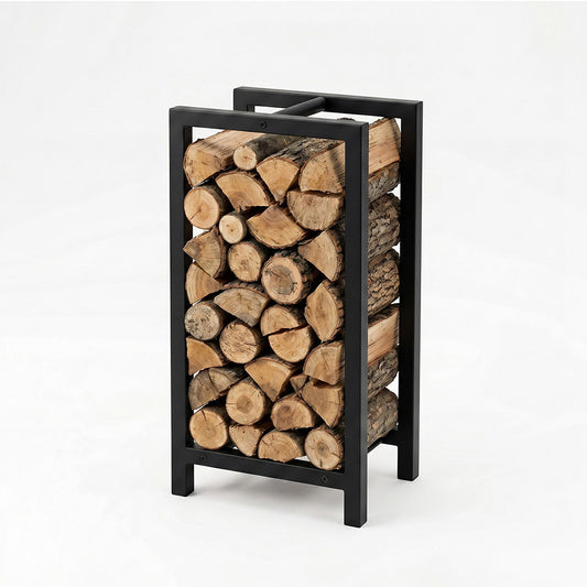 Levede Firewood Rack Metal Outdoor Storage Log Holder Fireplace 30 x 22 x 59cm
