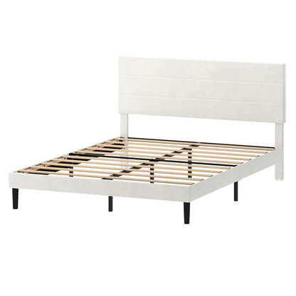 Double Bed Frame Upholstered Headboard 190x139.5x113cm
