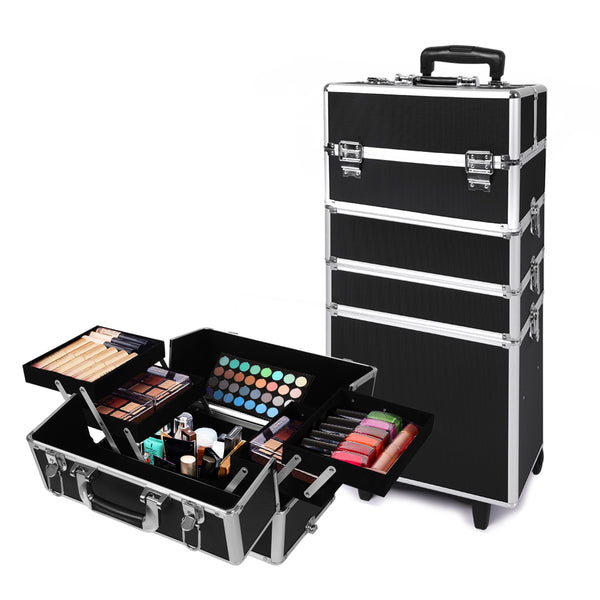  Professional Cosmetic Case Makeup Trolley Black